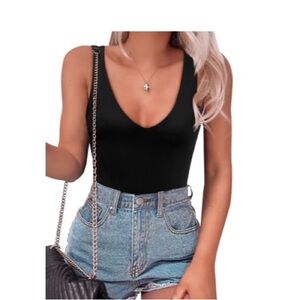Elegant Black V-Neck Tank Top